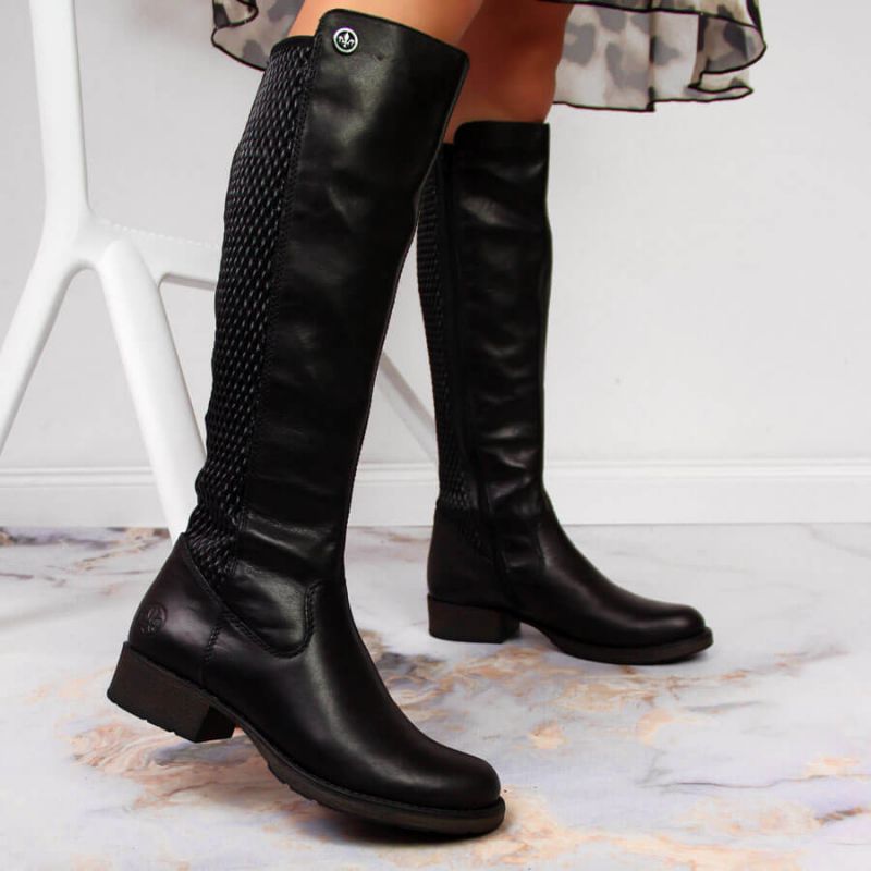 Inny Rieker W Z9591-00 black leather boots Túracipő