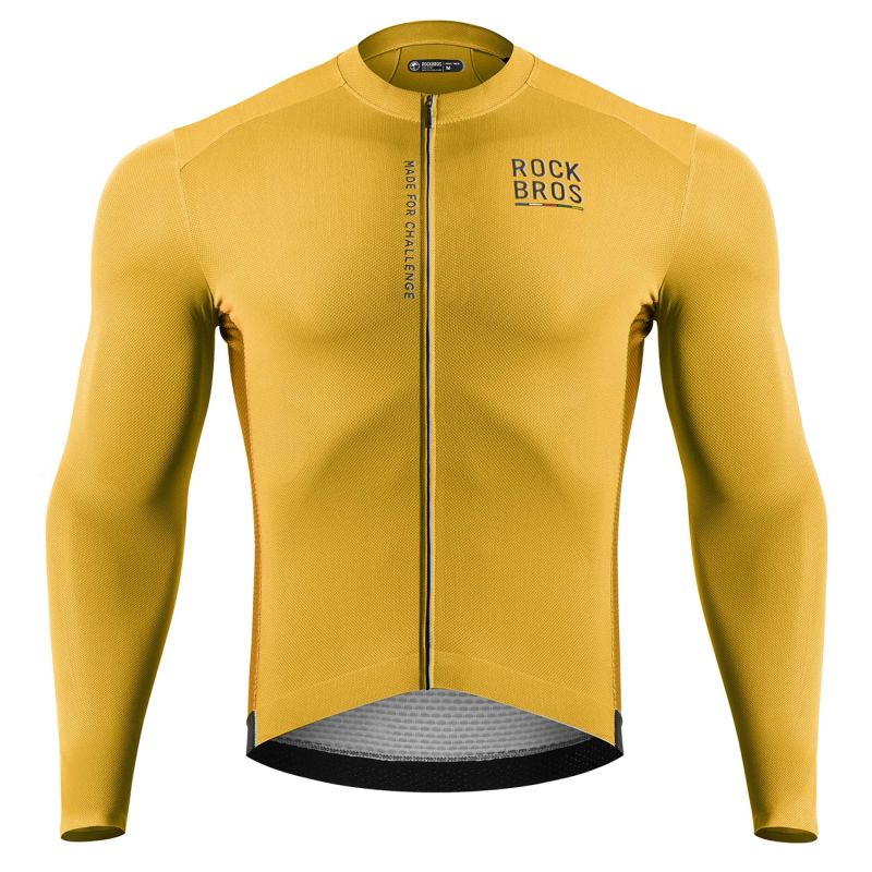 Rockbros 15120015025 ROAD TO SKY men's long sleeve cycling jersey L - yellow l \ żółty póló