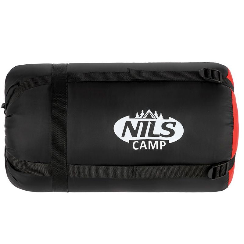 NILS CAMP NC2012 sleeping black and red piros hátizsák