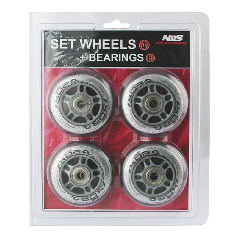 PU 72x24 82A TRANSPARENT (4 pcs.) + ABEC-7 (8 pcs.) NILS EXTREME SET