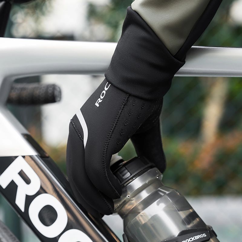Rockbros Full Waterproof Cycling Gloves, Size: L/XL - Black l || xl kesztyű