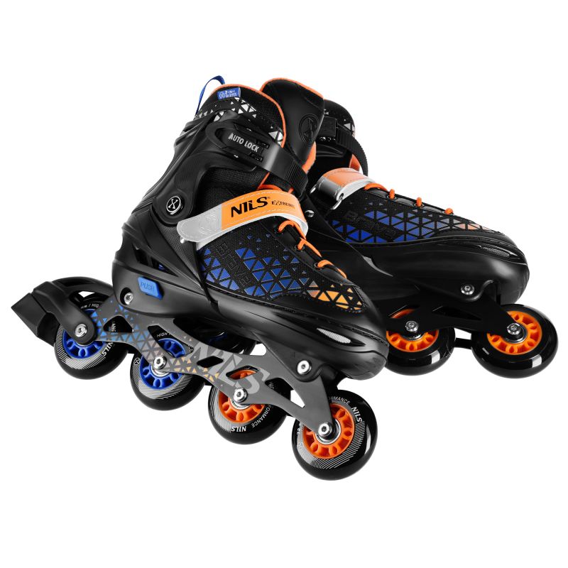 Nils Extreme BRAVE 4-in-1 Roller Skates Blue-Orange Size L (39–43) with Replaceable Hockey Blade narancssárga korcsolya 16-21-129