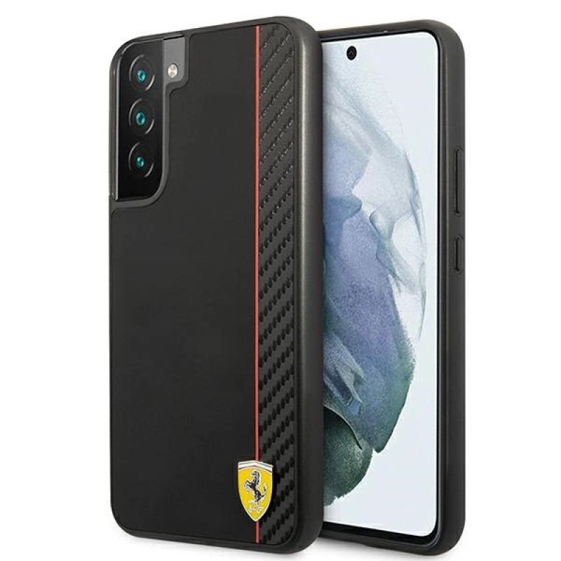 Ferrari FESAXHCS22MBK S22+ S906 /black hardcase On Track Carbon Stripe fekete phones and accessories