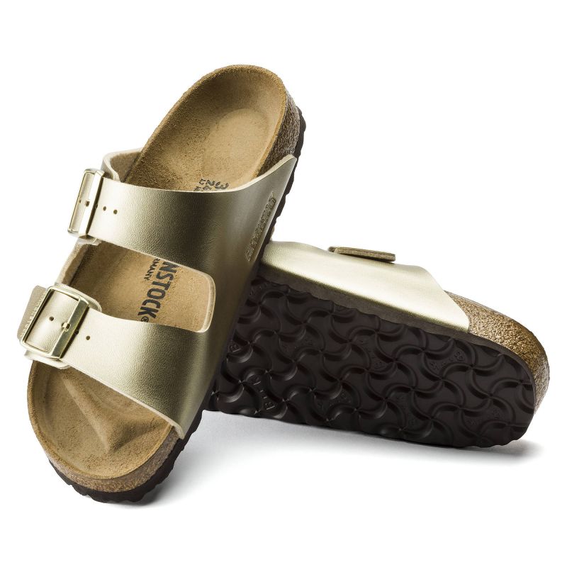 Birkenstock Arizona Birko-Flor Gold Women's Slides Regular Wide (1016110) cipő