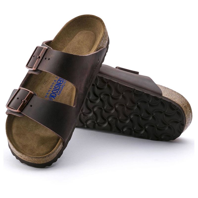 Birkenstock Arizona Soft Footbed Oiled Leather Habana Narrow Women's Slides (0452763) cipő