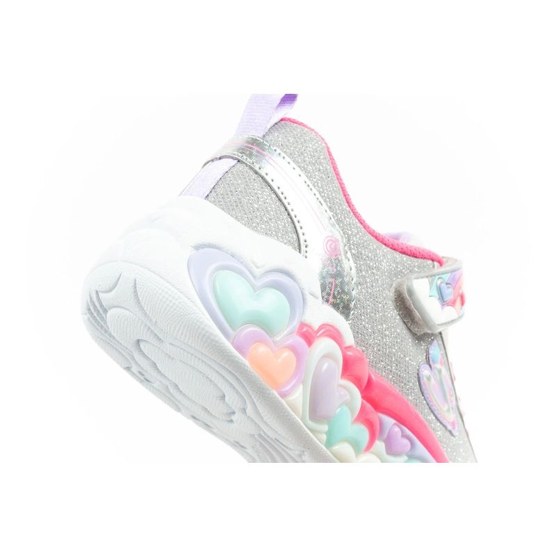 Skechers S Lights LED Children's Velcro for Girls szürke cipő