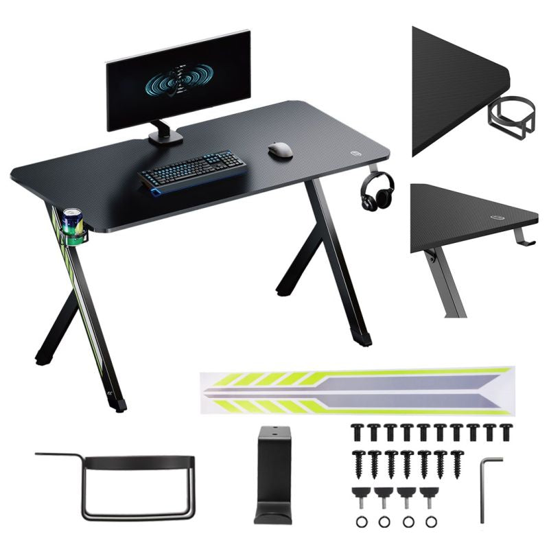 head NanoRS Gaming Desk, with Headphone and Cup Holder, Max. 75kg, Dimensions , RS101 fekete computers and accessories
