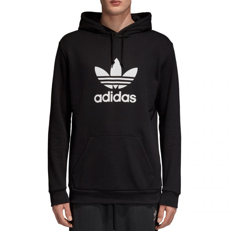 Adidas Trefoil Hoodie M DT7964 sweatshirt fekete kapucnis pulóver