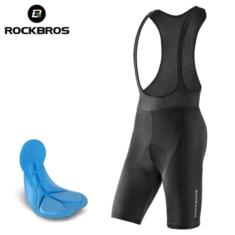 Rockbros bib with pad - black fekete short
