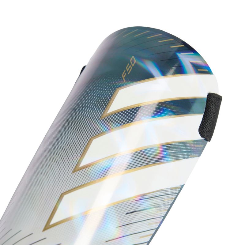 Adidas F50 Match football gray and fekete shin guards