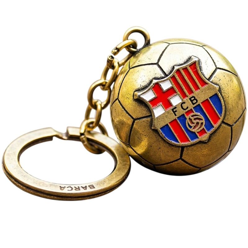 FC Barcelona original licensed keychain in the shape of a golden with the coat of arms złoty labda B7081