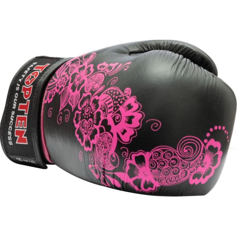 TOP TEN "Ultimate Woman" Boxing Gloves 10 oz White and Pink czarno - różowy kesztyű