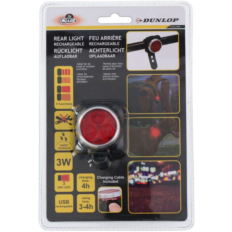 Dunlop 3LED SMD Rear Bicycle Light fekete kiegészítő 2100593
