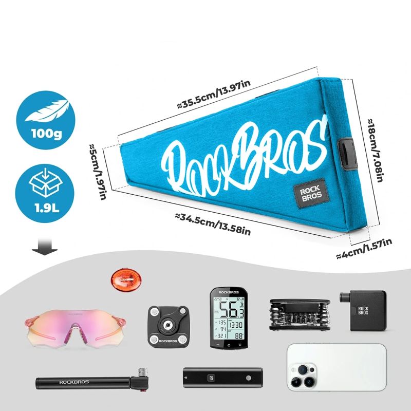 Rockbros G008 Flash Journey Triangle – XL, Blue niebieski táska 5907769384219-211928