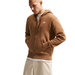 Nike Club BB FZ Hoodie Men's Light barna kapucnis pulóver FN3861270