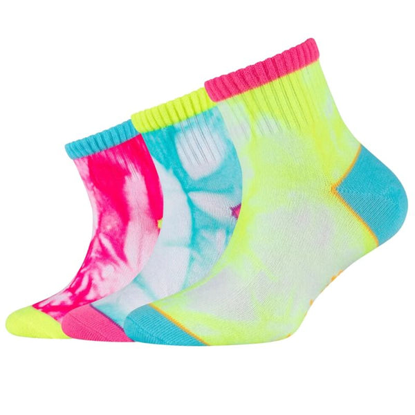 Skechers 3PPK Girls Casual Fancy Tie Die Socks SK41076-1001 Multicolored 31-34 General