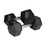 Rebel HEX 2x10 kg rubber-coated cast iron dumbbells ACTIVE edzőfelszerelés RBA-2325-10