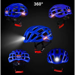 Rockbros MTB bike helmet with light blue 57-62cm