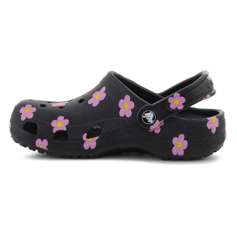 Crocs Classic Flower Clog K Black