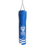 MASTERS FIGHT EQUIPMENT Leather punching bag 150/35 cm full WWS-STAR-1 NEW kék edzőfelszerelés 0442-STAR-102