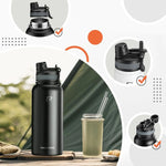 Rockbros 35210029001 thermal bottle for bicycle drinks 550 ml - black czarny \ 550 ml water bottles, training equipment, tourist equipment