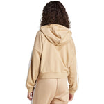 Women's Essentials 3-Stripes French Terry Hoodie Quarter Zip Beige JX7676 2xs kapucnis pulóver