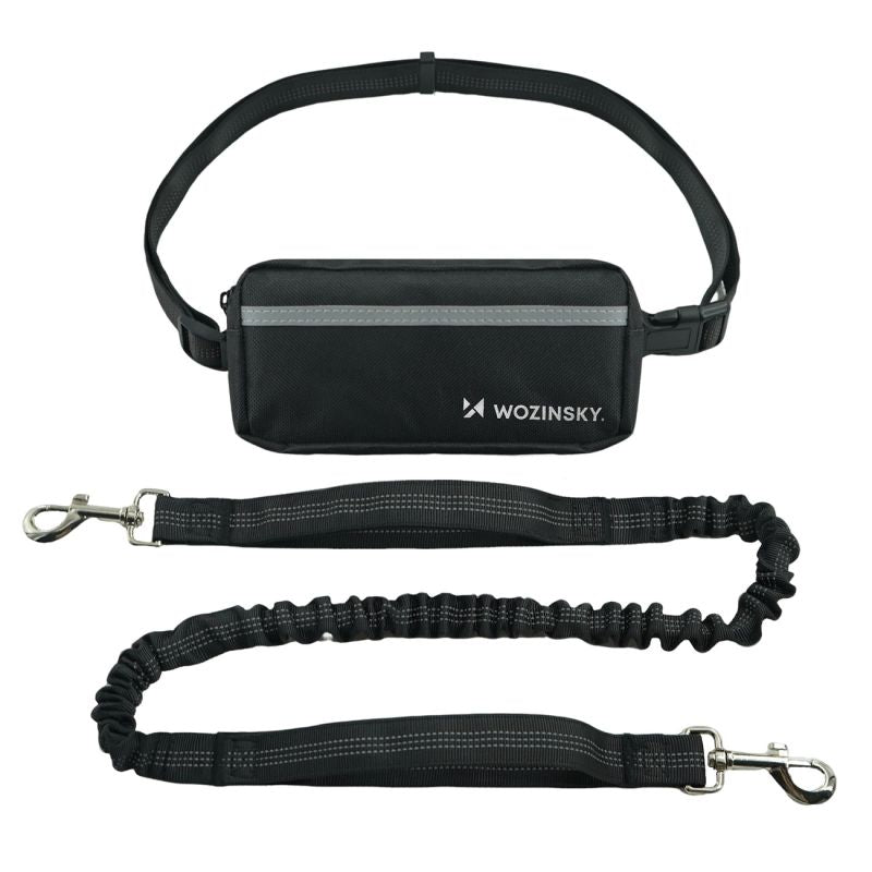 Wozinsky WPST-01 Hip Belt with Pouch and Elastic Leash for Running with a Dog - Black fekete elektronika 304004-201073
