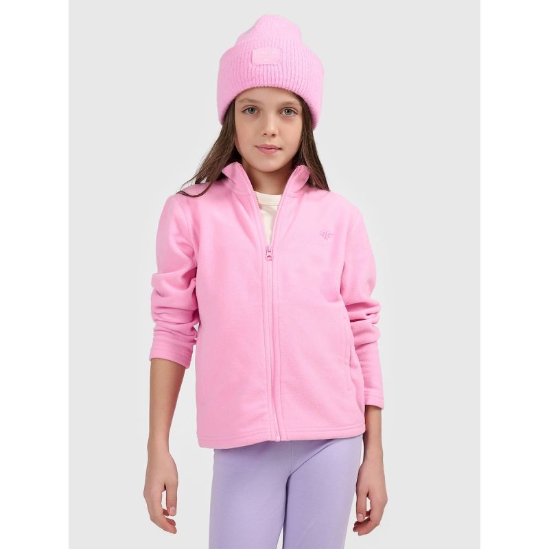 Regular fleece without hood for girls 4F 4FJRSS26TFLEF507-56S kapucnis pulóver