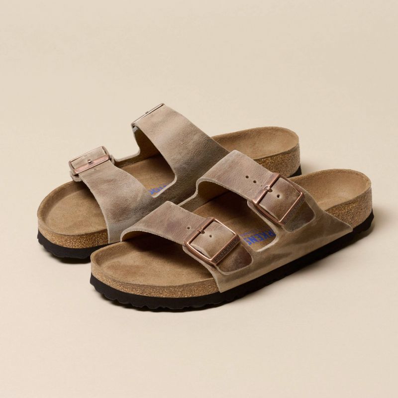 Birkenstock Arizona Soft Footbed Oiled Leather Tabacco Brown Narrow Women's/Men's Slides (0552813) cipő