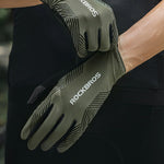 Rockbros cycling gloves spring/summer/autumn, full, size: L - green zielony \ l kesztyű