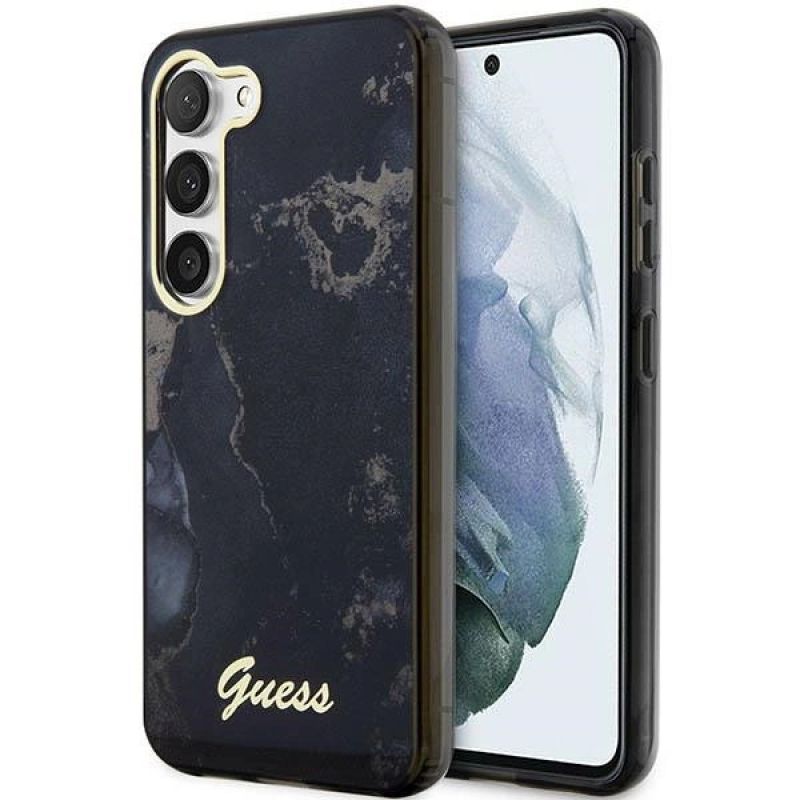 Guess GUHCS23MHTMRSK S23+ S916 black/black hardcase Marble Collection arany utcai cipő