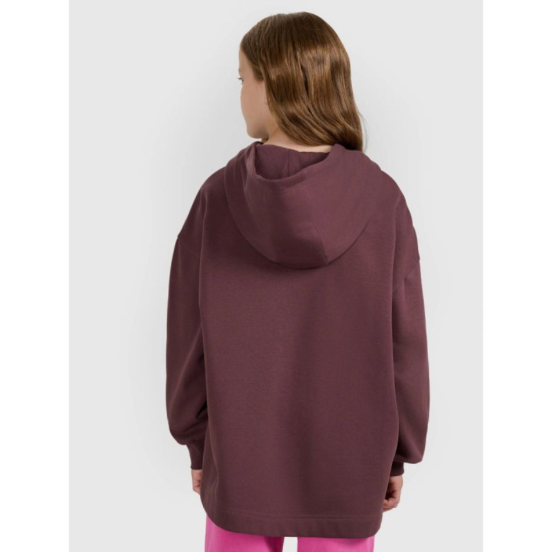 Oversized sweatshirt with hood, unzipped, for girls, 4F 4FJRAW25TSWSF2429-51S kapucnis pulóver