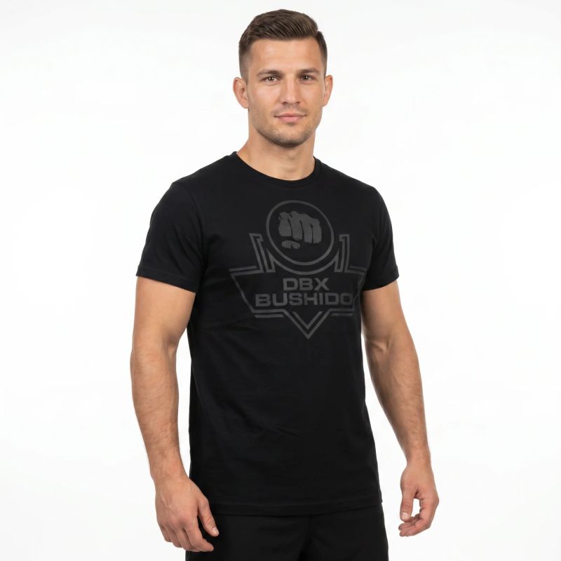 DBX Bushido Men's T-shirt Black Cotton T-shirt fekete póló TSRA-190-BK