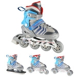 NH18192 4in1 GREY-BLUE SIZE M(34-38) ROLLER SKATES WITH HOCKEY SLEEVE NILS EXTREME kék póló