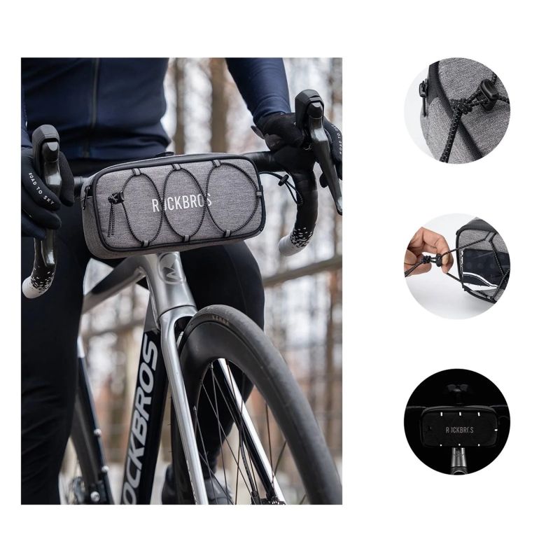 Rockbros TL001 ROAD TO SKY 1.9L Handlebar Waterproof - Gray szary sporttáska 5907769384219-211528