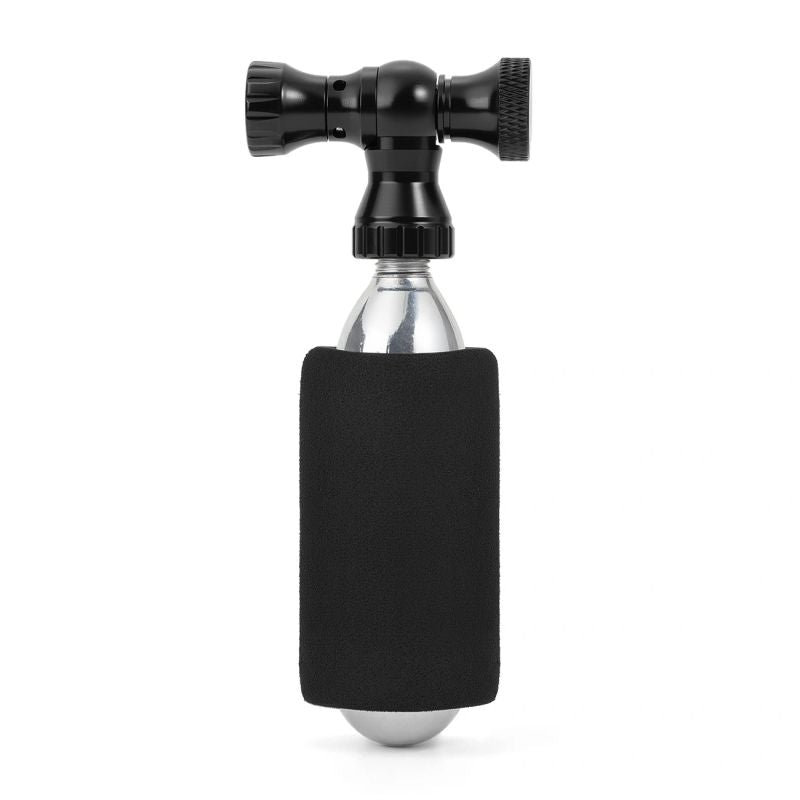Rockbros CO₂ pump, aluminum alloy valve head, cartridge-free, Presta/Schrader compatible - black fekete pumps