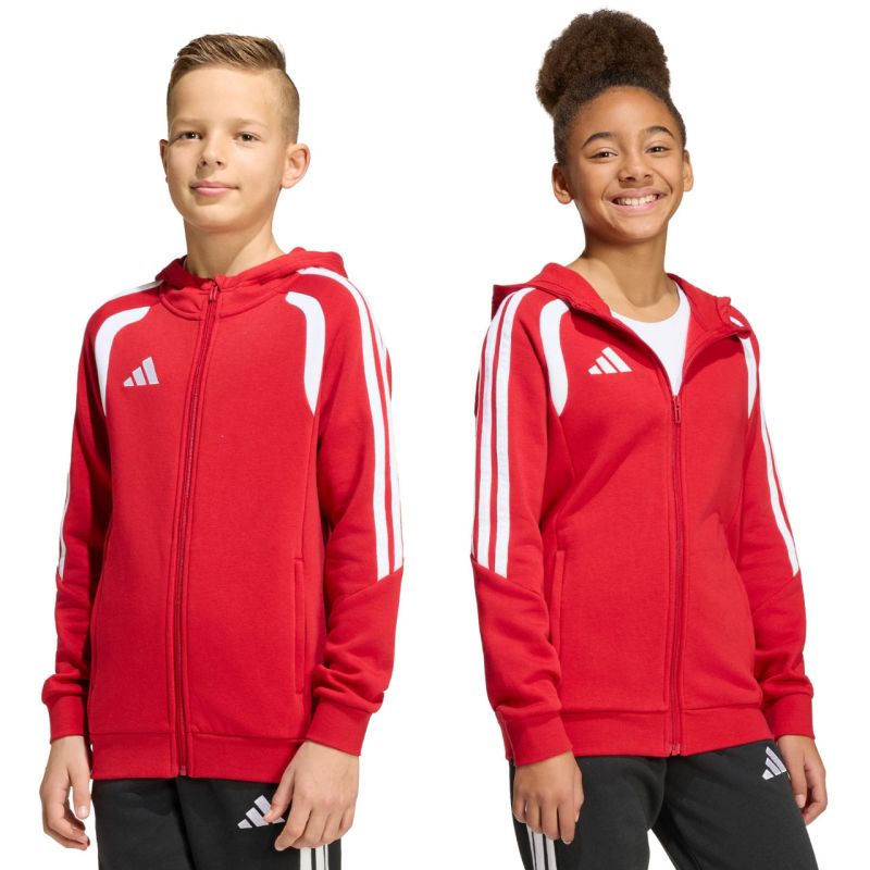 adidas Tiro 26 League Sweat Full Zip Hoodie for Kids Red KF9101 104cm kapucnis pulóver