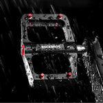 Rockbros Platform Bicycle Pedals with Titanium Axle and Magnesium Alloy Bearings - Black