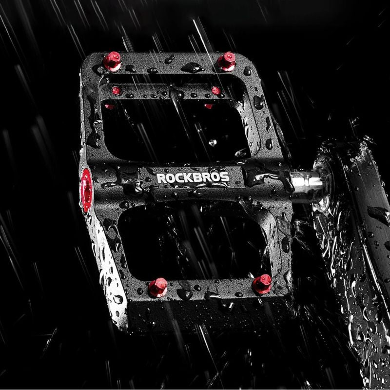Rockbros Platform Bicycle Pedals with Titanium Axle and Magnesium Alloy Bearings - Black