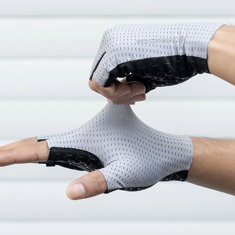 Rockbros Breathable Short Finger Cycling Gloves, Size: XXL - Gray szary \ xxl kesztyű