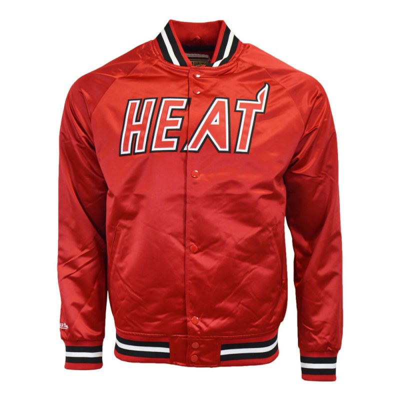 Mitchell & Ness Men's Lightweight Satin NBA Miami Heat kabát