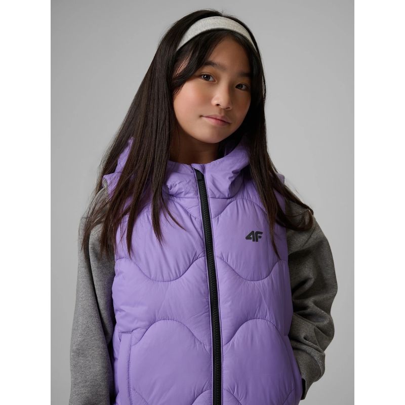 Girls' hooded vest 4F 4FJRSS26TVJAF355-51S vests