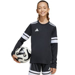 adidas Squadra 25 Long Sleeve Jersey for Kids Black and White JJ0047 General