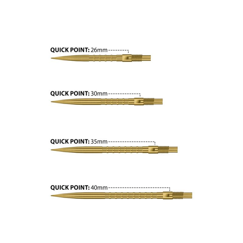 Harrows QUICK POINT sharp steel tips - HM GRIP gold 40 mm dart felszerelés