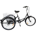 3-Wheel Bike 24 Inches Black 1-Speed