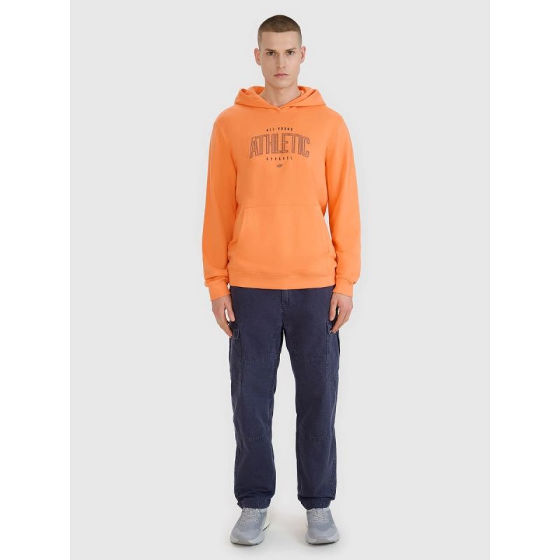 Men's sweatshirt with hood, open, 4F 4FRSS25TSWSM2201-70S kapucnis pulóver
