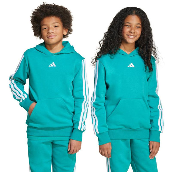 adidas 3 Stripes Fleece Hoodie 225 Turquoise JN2417 General