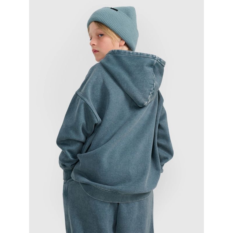 Boy's sweatshirt with hood, open, 4F 4FJRAW25TSWSM2344-46S