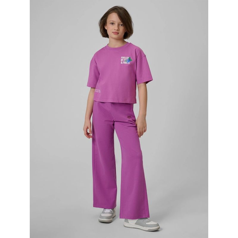 Loose T-shirt with a girl's print 4F 4FJRSS26TTSHF3827-51S 158/164 póló