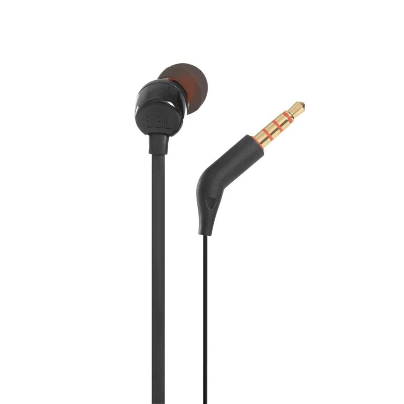head JBL Tune 110 in-ear headphones with 3.5mm mini jack and remote control - black czarny headsets